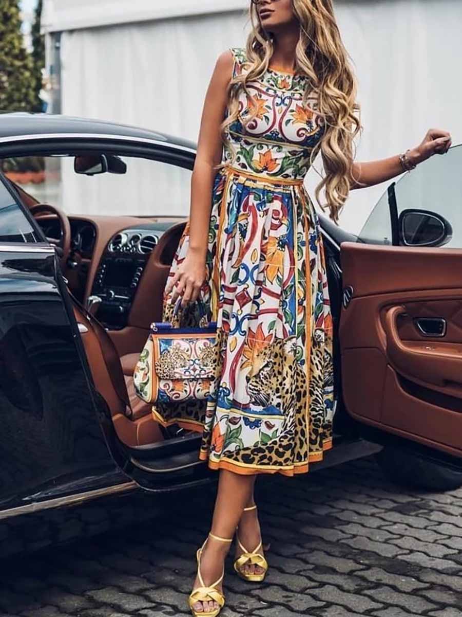 Amsoin  Sleeve Bohemian Dress