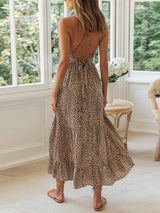 Amsoin Lace-up  Fashion Big Hem Dress