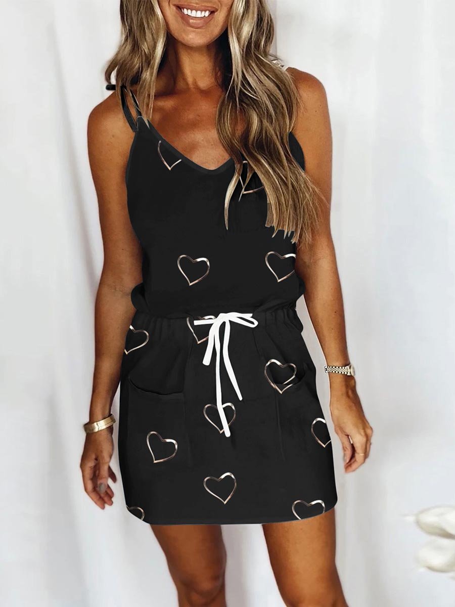 Amsoin Printed Mini Dress
