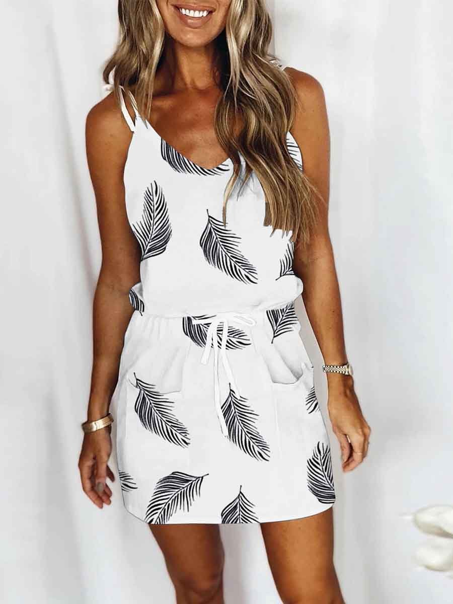 Amsoin Printed Mini Dress