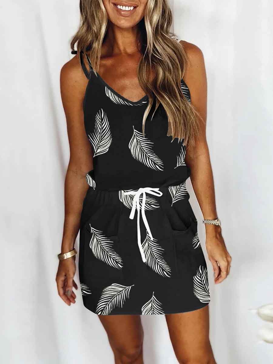 Amsoin Printed Mini Dress