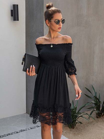 Amsoin Lace Off-shoulder Dress