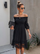 Amsoin Lace Off-shoulder Dress
