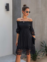 Amsoin Lace Off-shoulder Dress