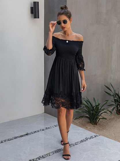 Amsoin Lace Off-shoulder Dress