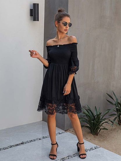 Amsoin Lace Off-shoulder Dress
