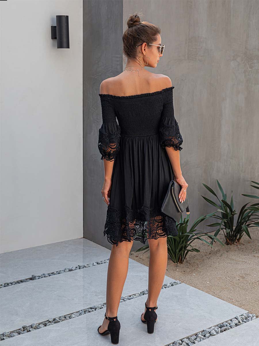 Amsoin Lace Off-shoulder Dress