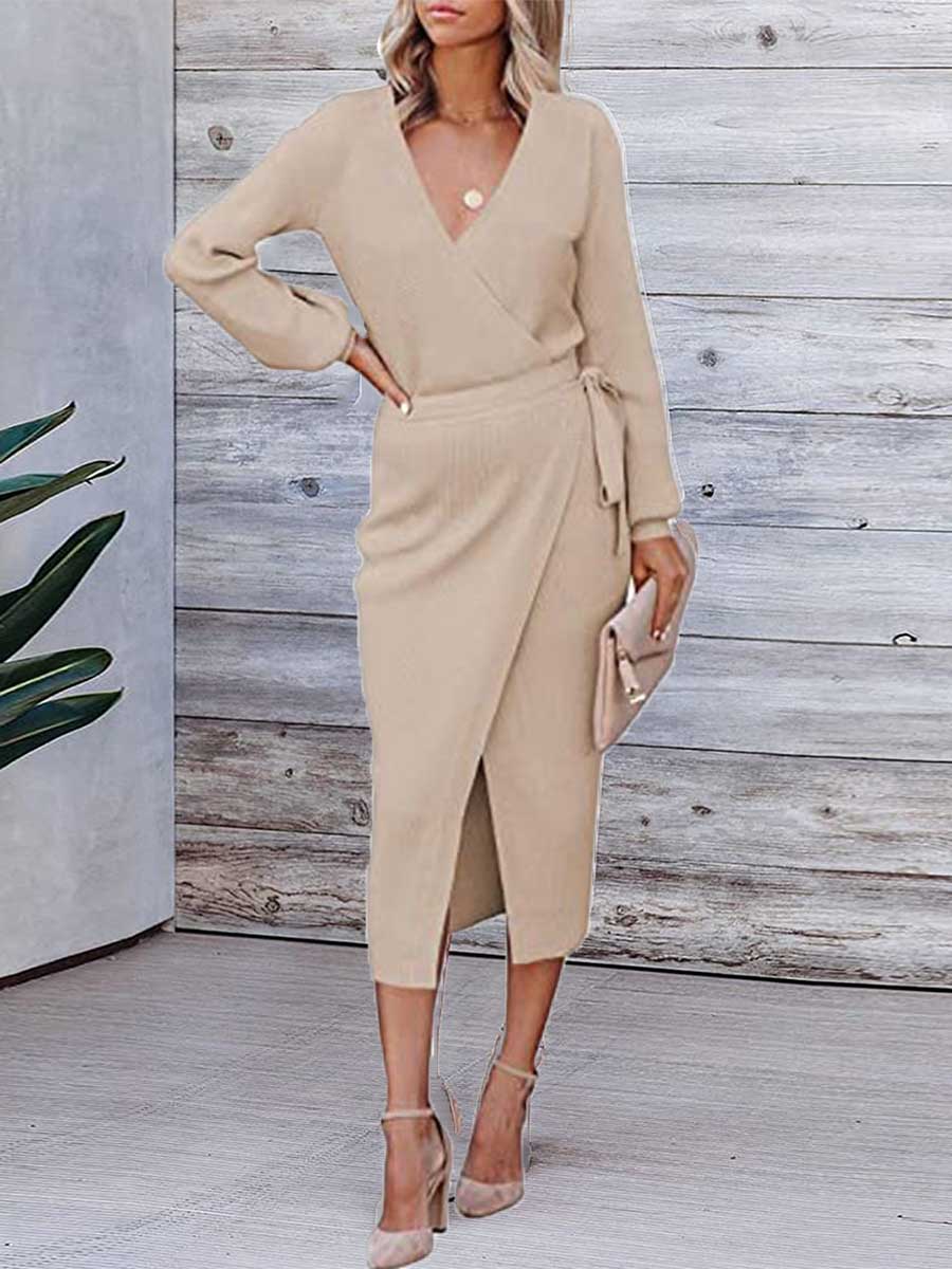 Amsoin Sexy Knitted Dress