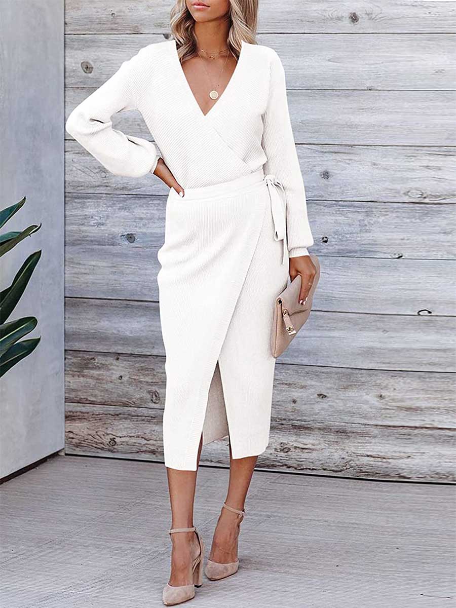 Amsoin Sexy Knitted Dress