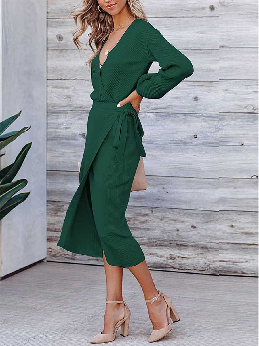 Amsoin Sexy Knitted Dress