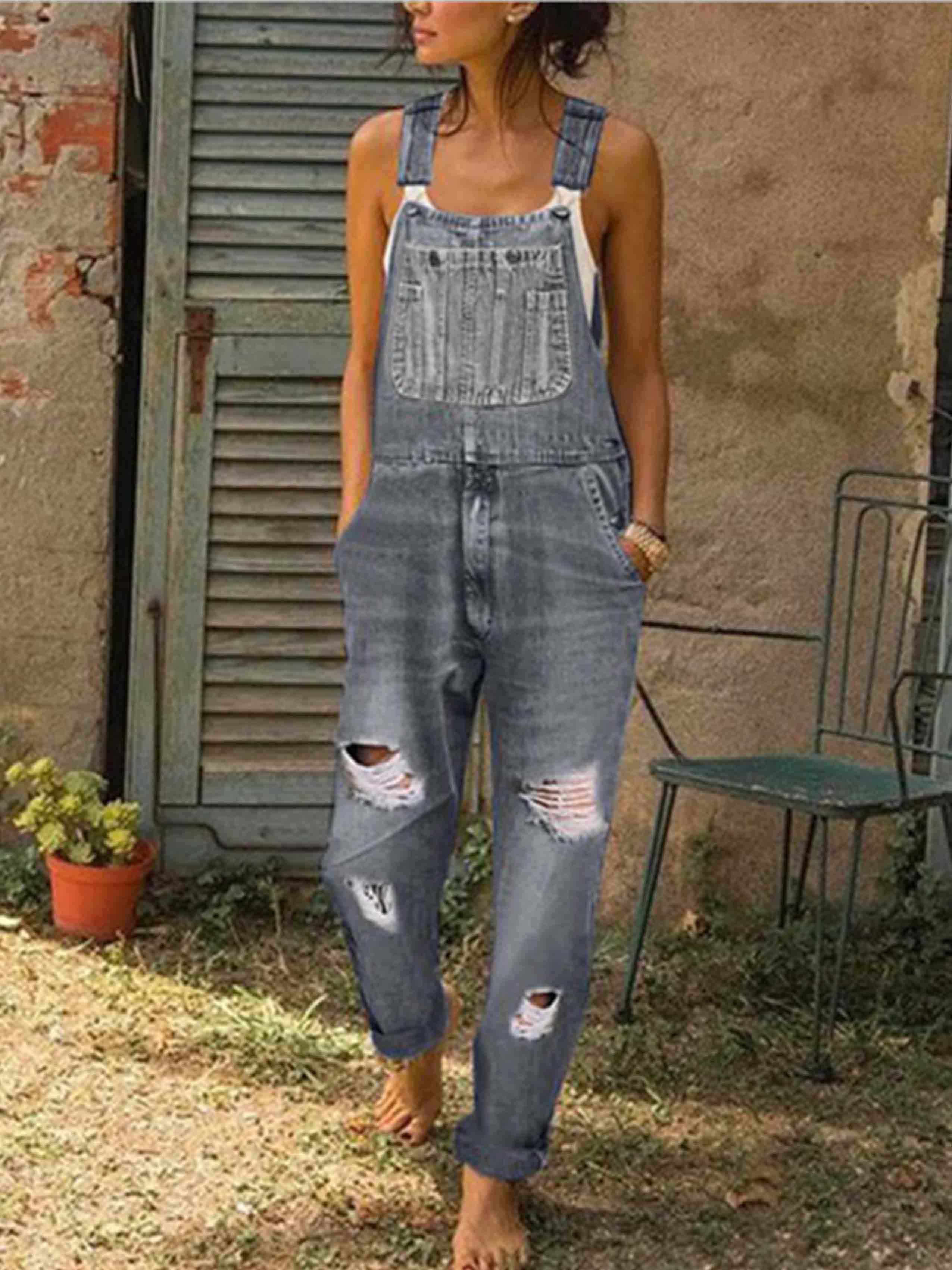 Amsoin Ripped Denim Jeans