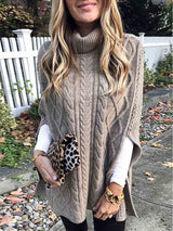 Amsoin High Neck Loose Knit Sweater