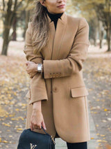 Amsoin One Button Khaki Coat