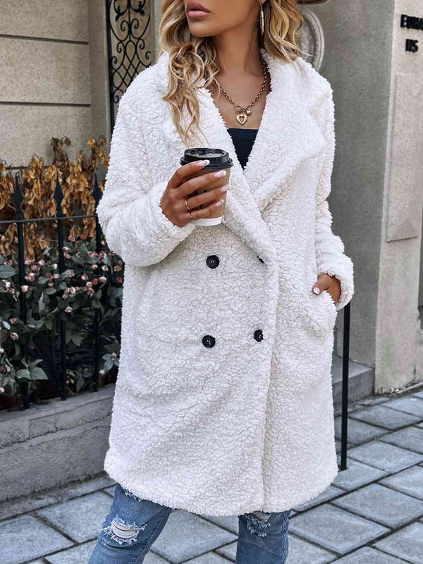 Comfy Buttoned Coat with Pockets