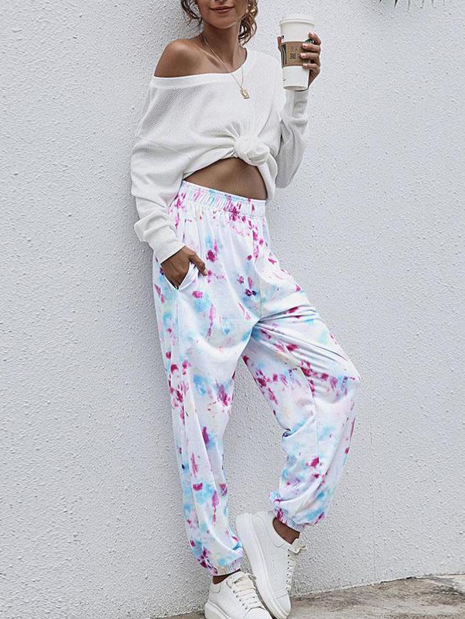 Casual Women Tie-Dye Relaxed Fit Jogger Sweatpant - Sport Pants - INS | Online Fashion Free Shipping Clothing, Dresses, Tops, Shoes - 14/05/2021 - 140521 - Color_Multicolor