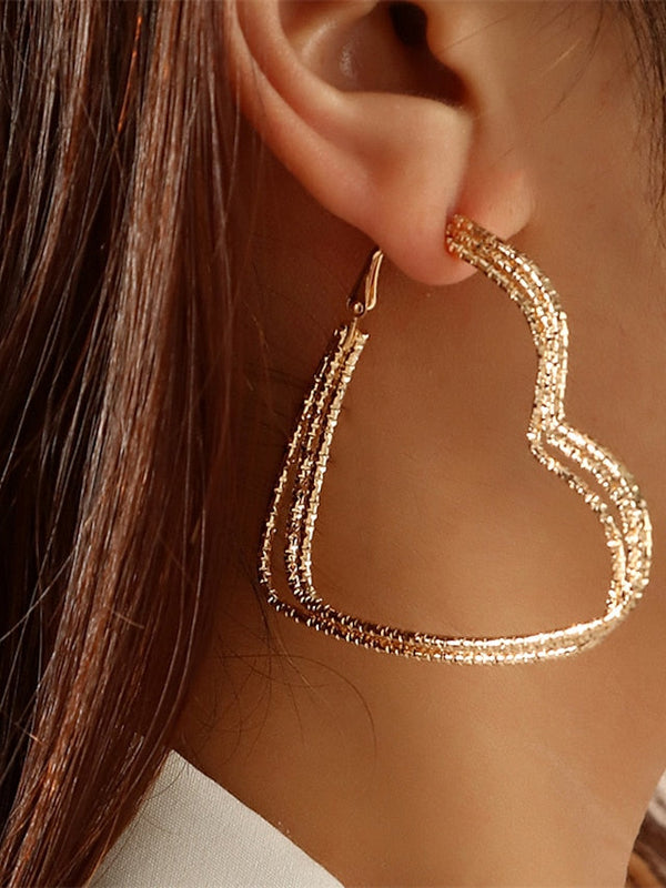 Women's Earrings Chic & Modern Party Heart Earring / Party Evening / Gold / Fall / Winter / Spring