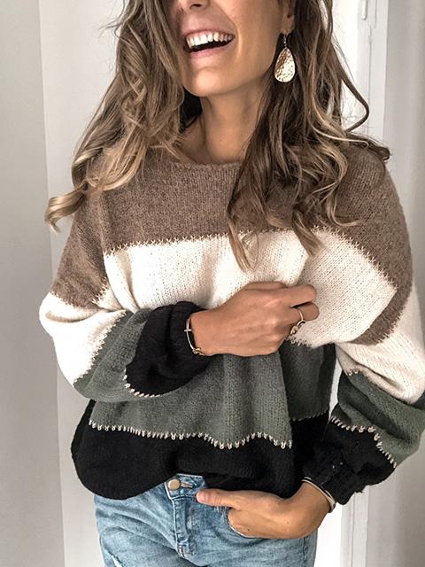Amsoin Colorful Knitting Sweater