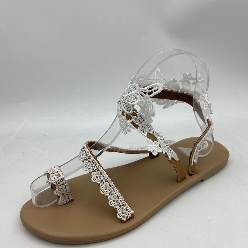 Amsoin Bohemian Flower Casual Flat Roman Sandals