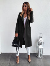 Amsoin Lapel Pocket Woolen Coat