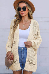 Cut Out Knit Dolman Sleeve Cardigan