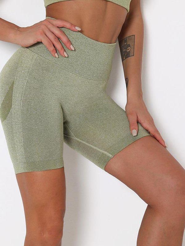 High Waist Seamless Knitted Shorts - Leggings - INS | Online Fashion Free Shipping Clothing, Dresses, Tops, Shoes - 02/25/2021 - Army Green - Autumn