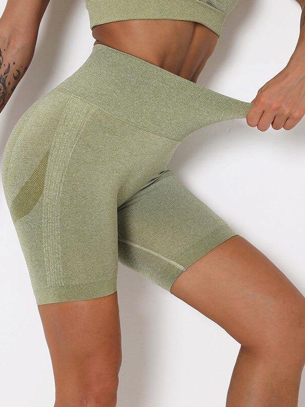 High Waist Seamless Knitted Shorts - Leggings - INS | Online Fashion Free Shipping Clothing, Dresses, Tops, Shoes - 02/25/2021 - Army Green - Autumn