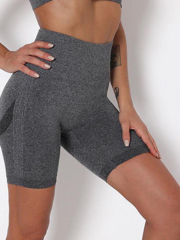 High Waist Seamless Knitted Shorts - Leggings - INS | Online Fashion Free Shipping Clothing, Dresses, Tops, Shoes - 02/25/2021 - Army Green - Autumn