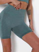 High Waist Seamless Knitted Shorts - Leggings - INS | Online Fashion Free Shipping Clothing, Dresses, Tops, Shoes - 02/25/2021 - Army Green - Autumn