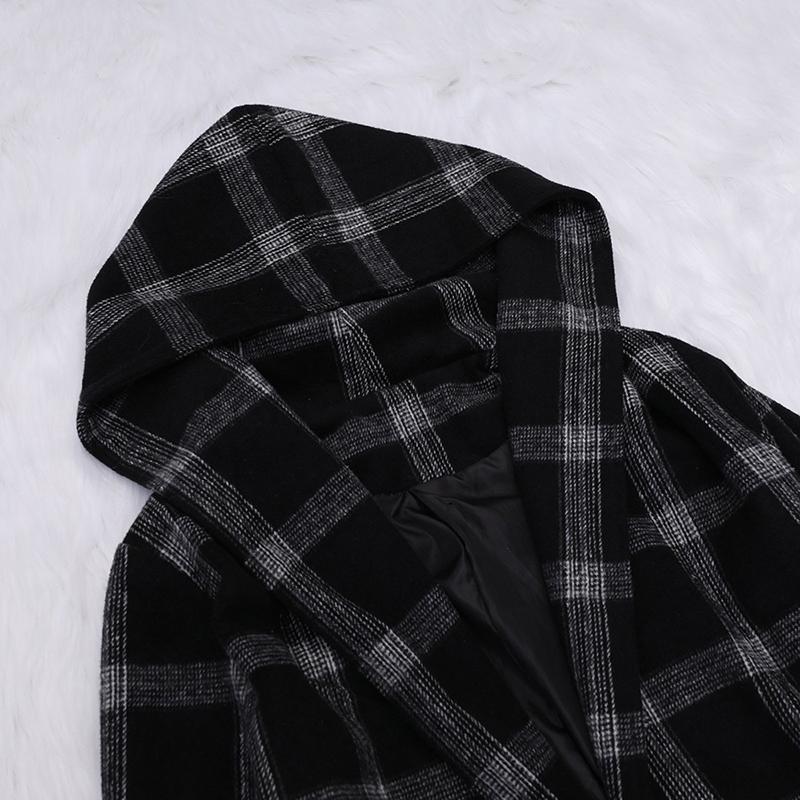 Amsoin Fashion Grid Winter Plaid Coat