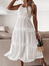 MsDressly Maxi Dresses Contrast Lace Sleeveless Crew Neck Bridesmaid Maxi Dress DRE231012103WHIS(4)