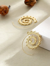 For Women's Hoop Earrings Christmas Party Wedding Alloy Filigree Wave