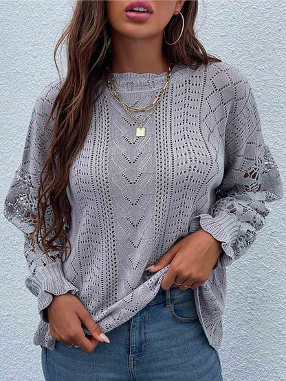 Amsoin Lace Hollow Sweater
