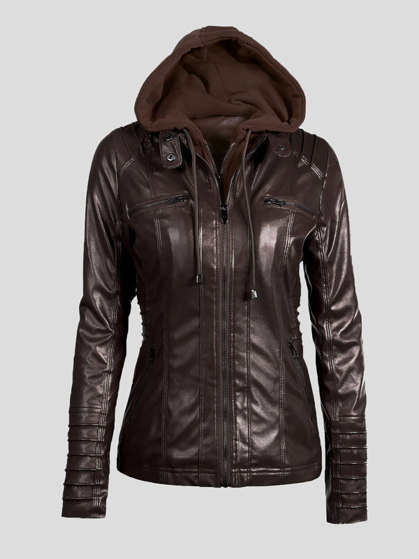 Jackets - Faux Leather Jacket - MsDressly