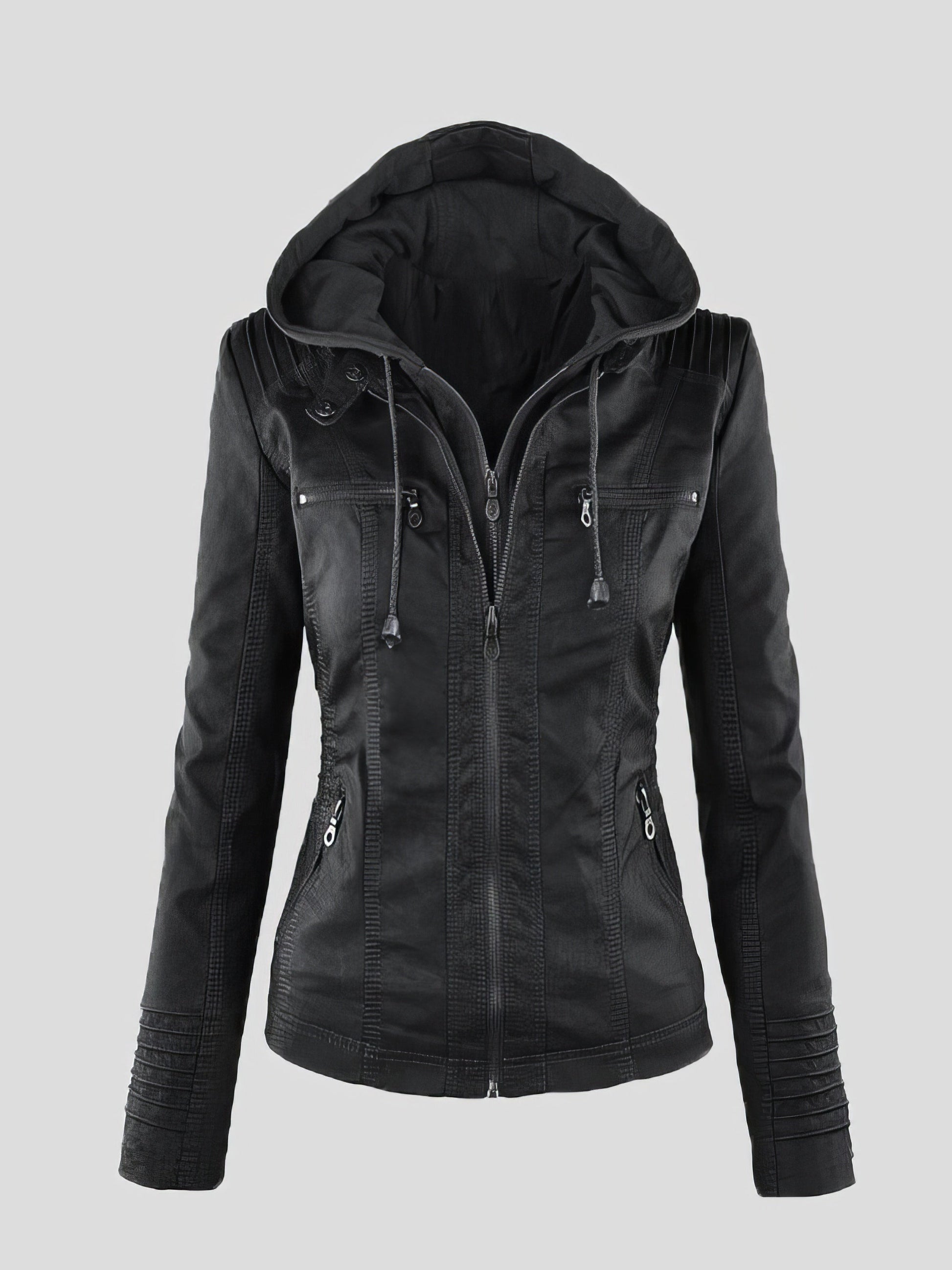 Jackets - Faux Leather Jacket - MsDressly