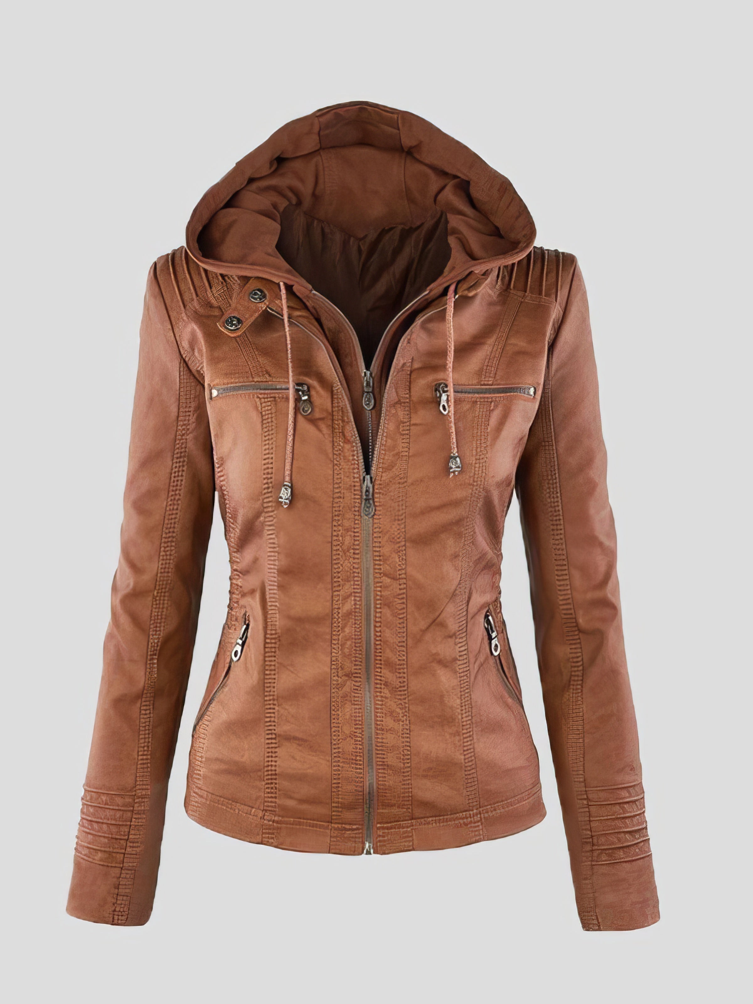 Jackets - Faux Leather Jacket - MsDressly