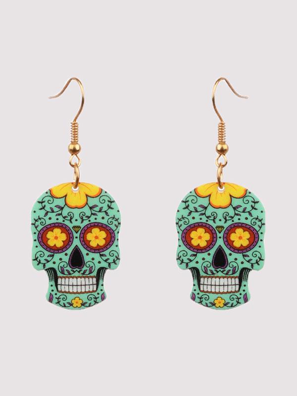 Women's Earrings Halloween Hip Hop Skull Fear Earrings - Earrings - INS | Online Fashion Free Shipping Clothing, Dresses, Tops, Shoes - 07/09/2021 - Accs & Jewelry - color-blue