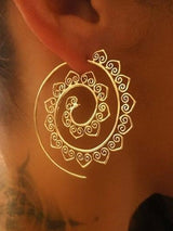 For Women's Hoop Earrings Christmas Party Wedding Alloy Filigree Wave