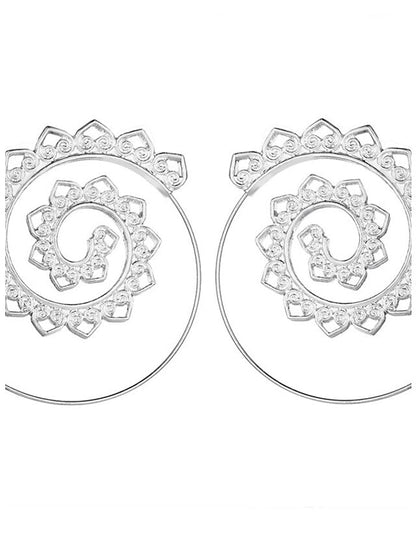 For Women's Hoop Earrings Christmas Party Wedding Alloy Filigree Wave
